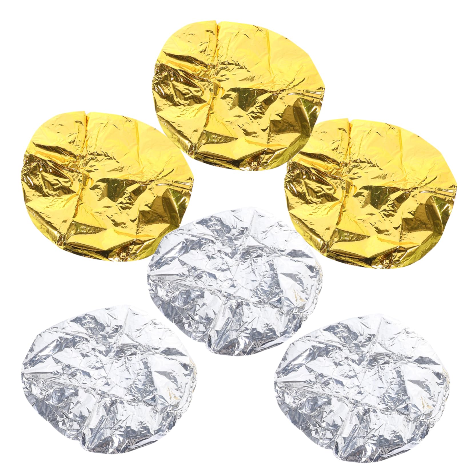 PLAFOPE Hair Dyeing Heat Insulation Cap 6pcs Aluminum Foil Cap Professional Beauty Salon Accessory Golden Silver