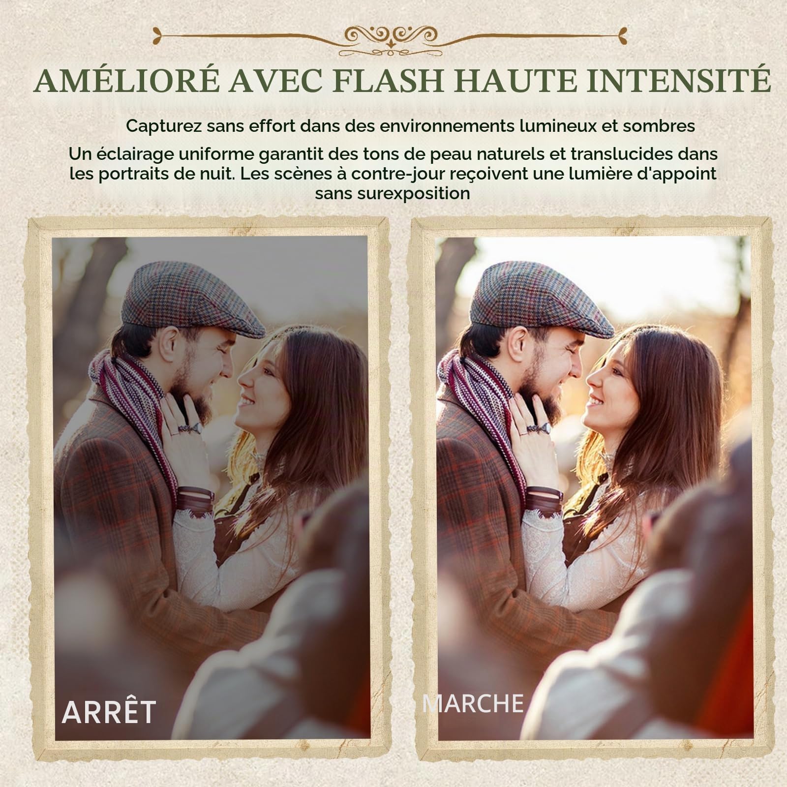 Mini appareil photo numérique rétro, résolution d'image 48 MP vintage à manivelle avec carte mémoire de 32 Go, écran de 1,54", vision nocturne 1080p, pour débutants, adultes et adolescents (rouge)