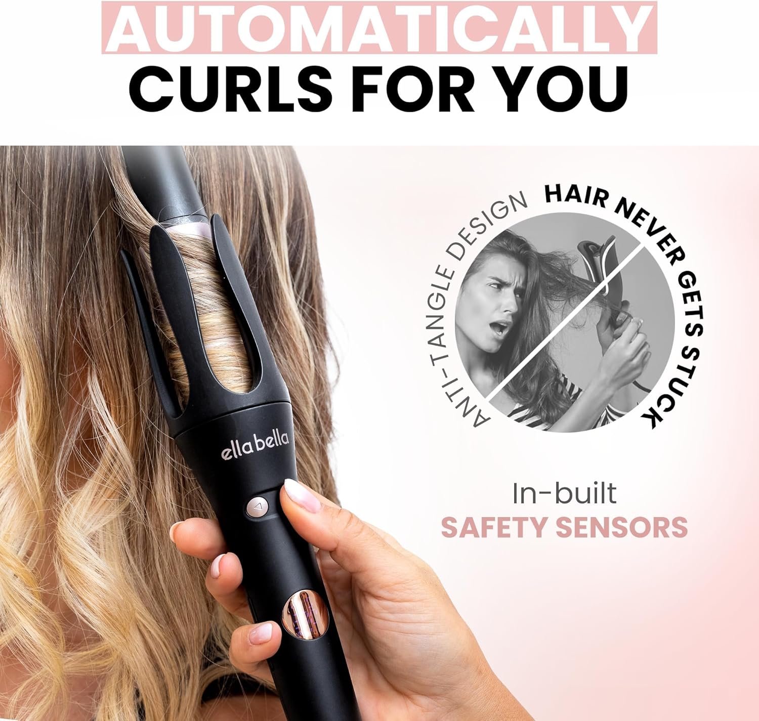ELLA BELLA® Automatic Rotating Curling Iron • Auto Hair Curlers • Easy to Use • Digital Display to Accurately Control Temperature • Transform Your Look in Seconds • Ideal for Longer Hair - Image 4