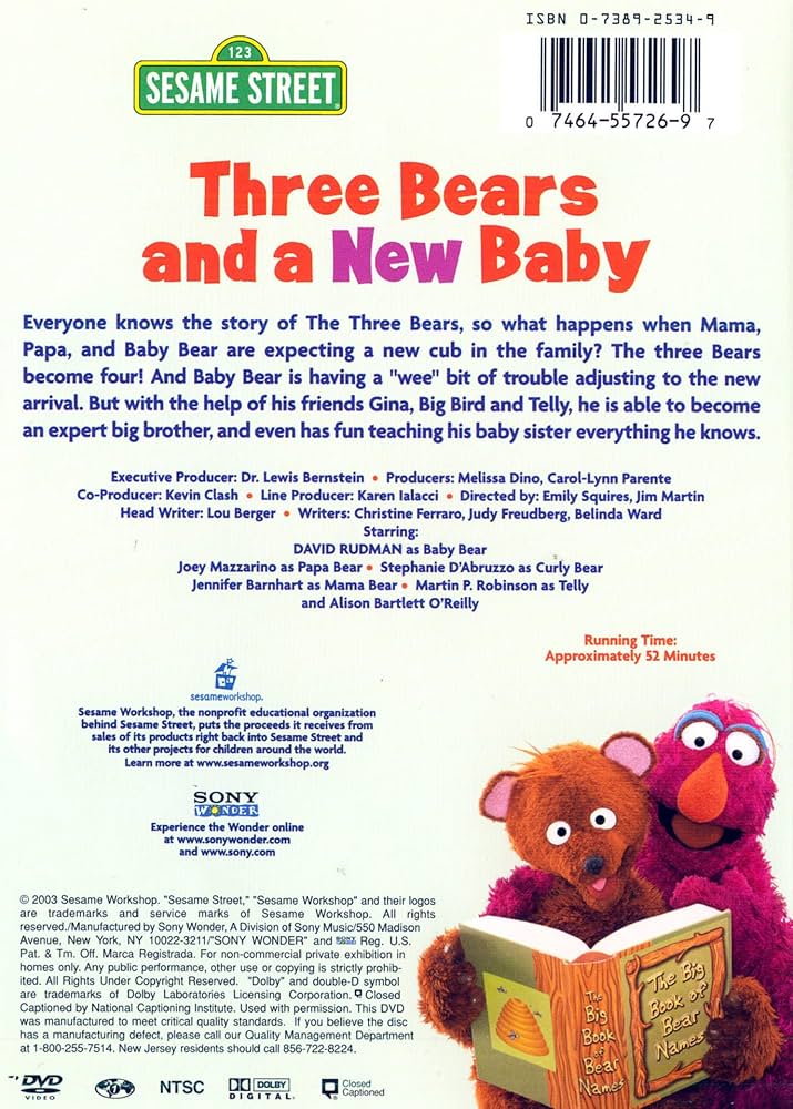 その他 Three Bears &amp; A New Baby [DVD] Sesame Street: Three Bears and a New Baby: Amazon.ca: David