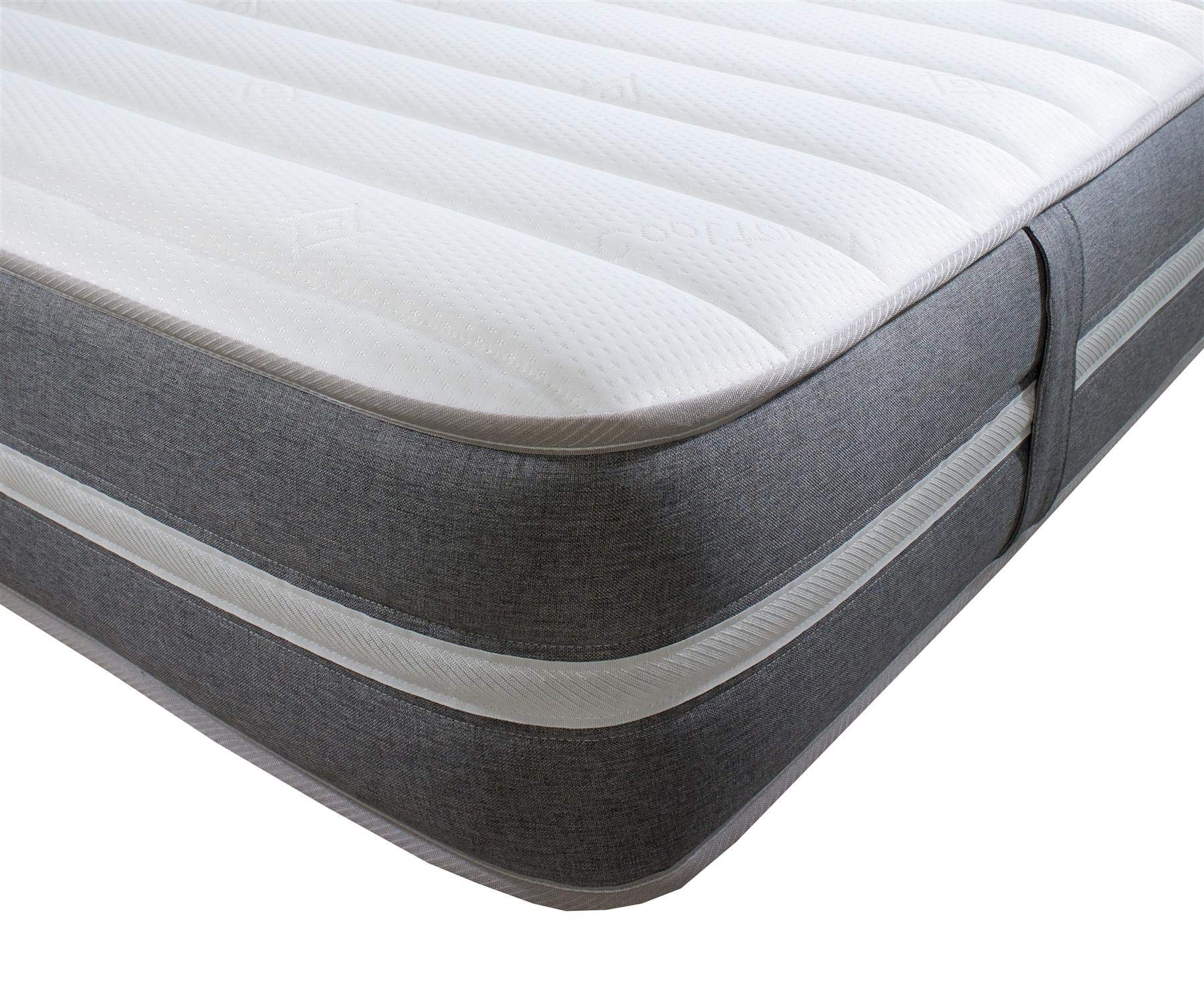 Starlight Beds Aurora Cloud, European Double Pocket Sprung Memory Foam Mattress. Premium Value Pocket Mattress. Medium Firmness, 9 Inch Deep. (Grey/White) (140cm x 200cm)