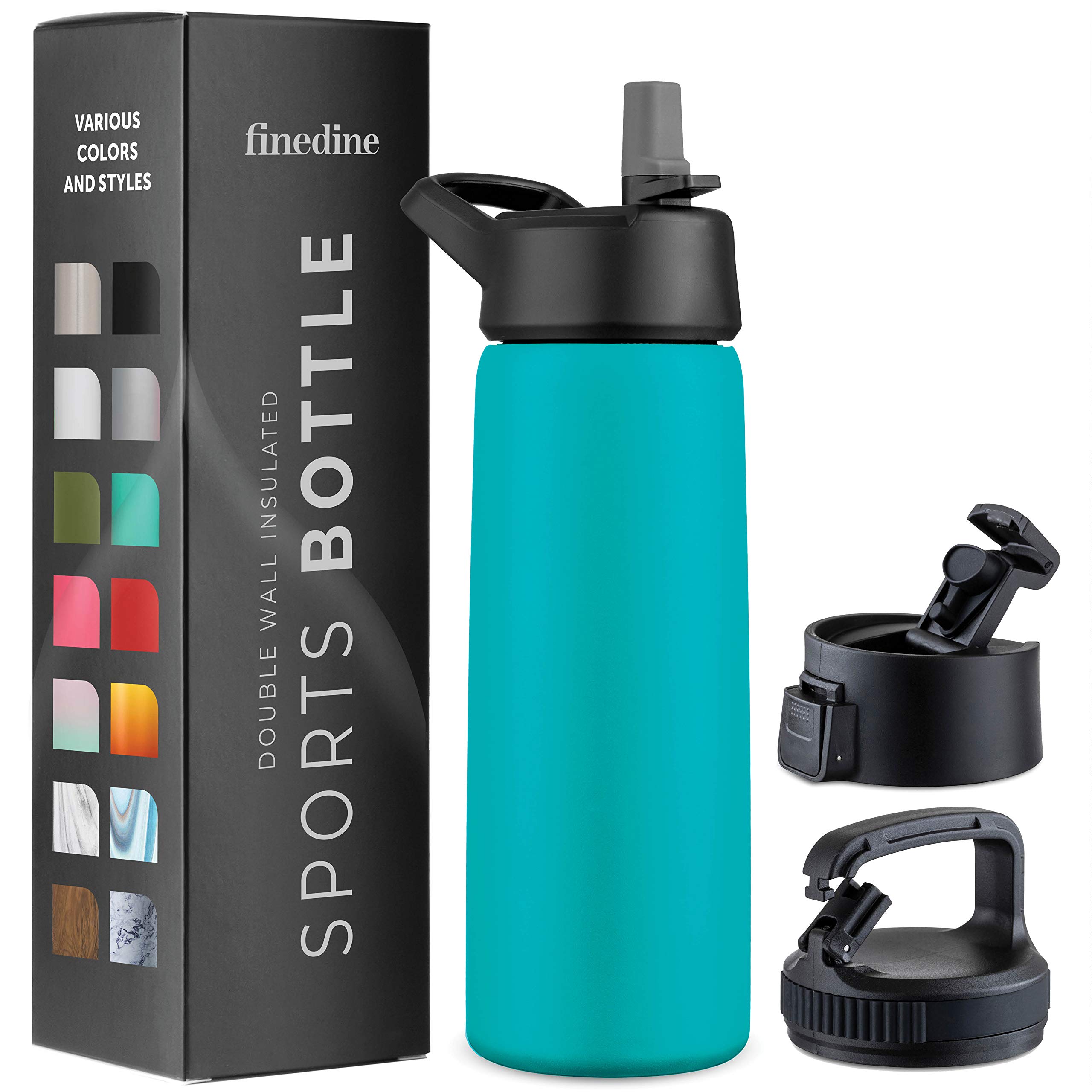 Dreifach isolierte Edelstahl-Wasserflasche mit Strohhalmdeckel - Flip-Top-Deckel - Breiter Mund (750 ML), isolierte Wasserflaschen, hält es Wasser heiß und kalt - Ideal zum Wandern und Radfahren