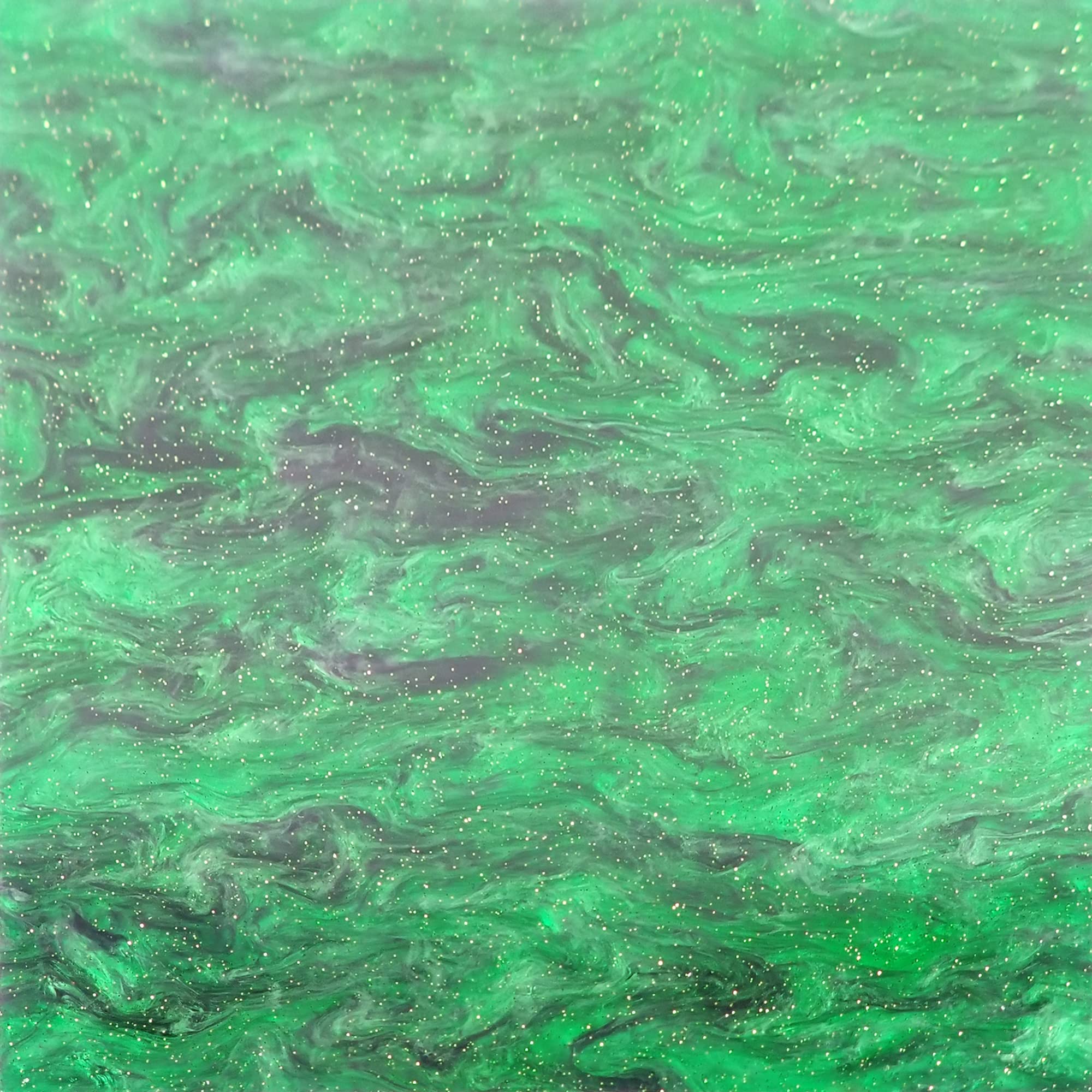 Green/Purple Glittering Smoky Cast Acrylic Sheet, 3mm thick (150x125mm)
