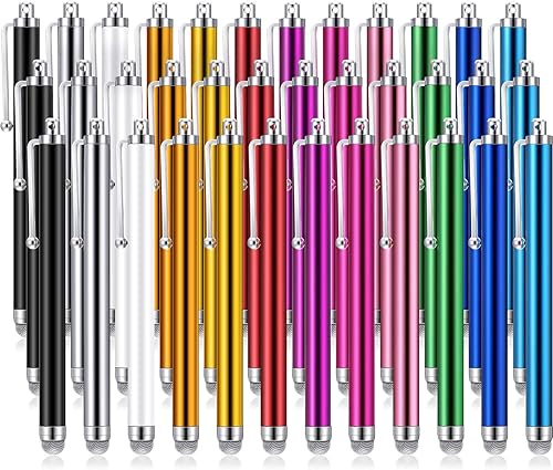 36 bolígrafos capacitivos de la serie de punta de fibra, para dispositivos de pantalla táctil universales, compatibles con iPhone, iPad, tablet (12
