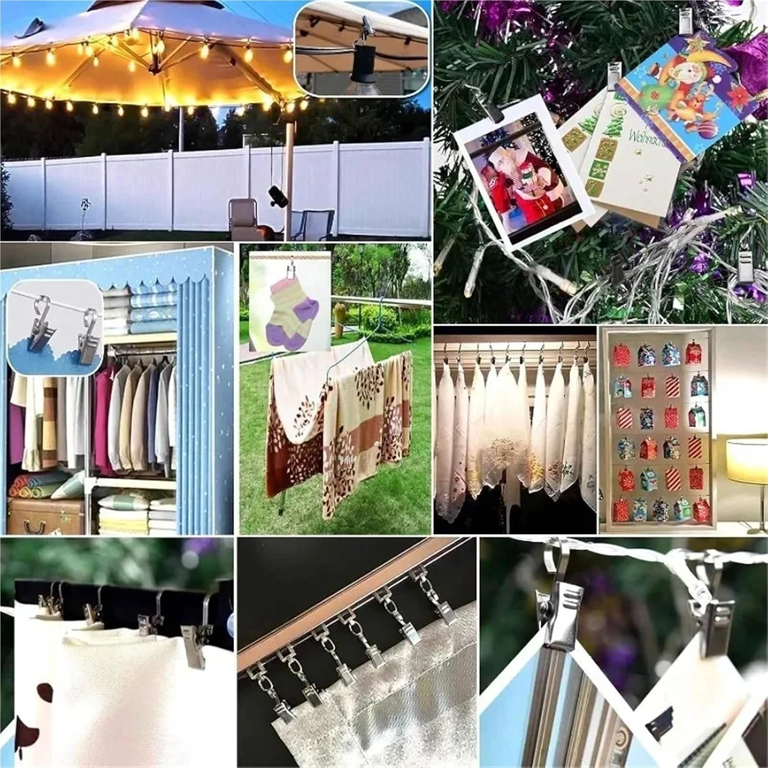 Pinch Pleat Curtain Hooks 400PCS Stainless Steel Curtain Clips with Hooks Heavy Duty Hanging Clamps Window Hook Clip for Home Decoration Crafts(B)