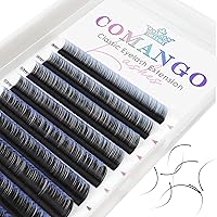 Vista 33 de CoMango Easy Fan - Extensiones de pestañas rizadas C/D de 0.05/0.003 in, pestañas de volumen que florecen automáticamente, color negro mate 2D-20D