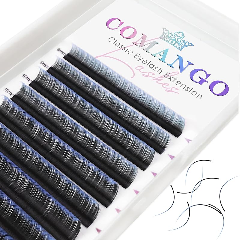 Extensões de cílios individuais CoMango Ombre Blue C 0,07 Mix 8–15 mm