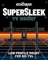 Vista 2 de ECHOGEAR Soporte de pared resistente para televisores de hasta 90 pulgadas, diseño de perfil bajo que sostiene el televisor a solo 2.25 pulgadas