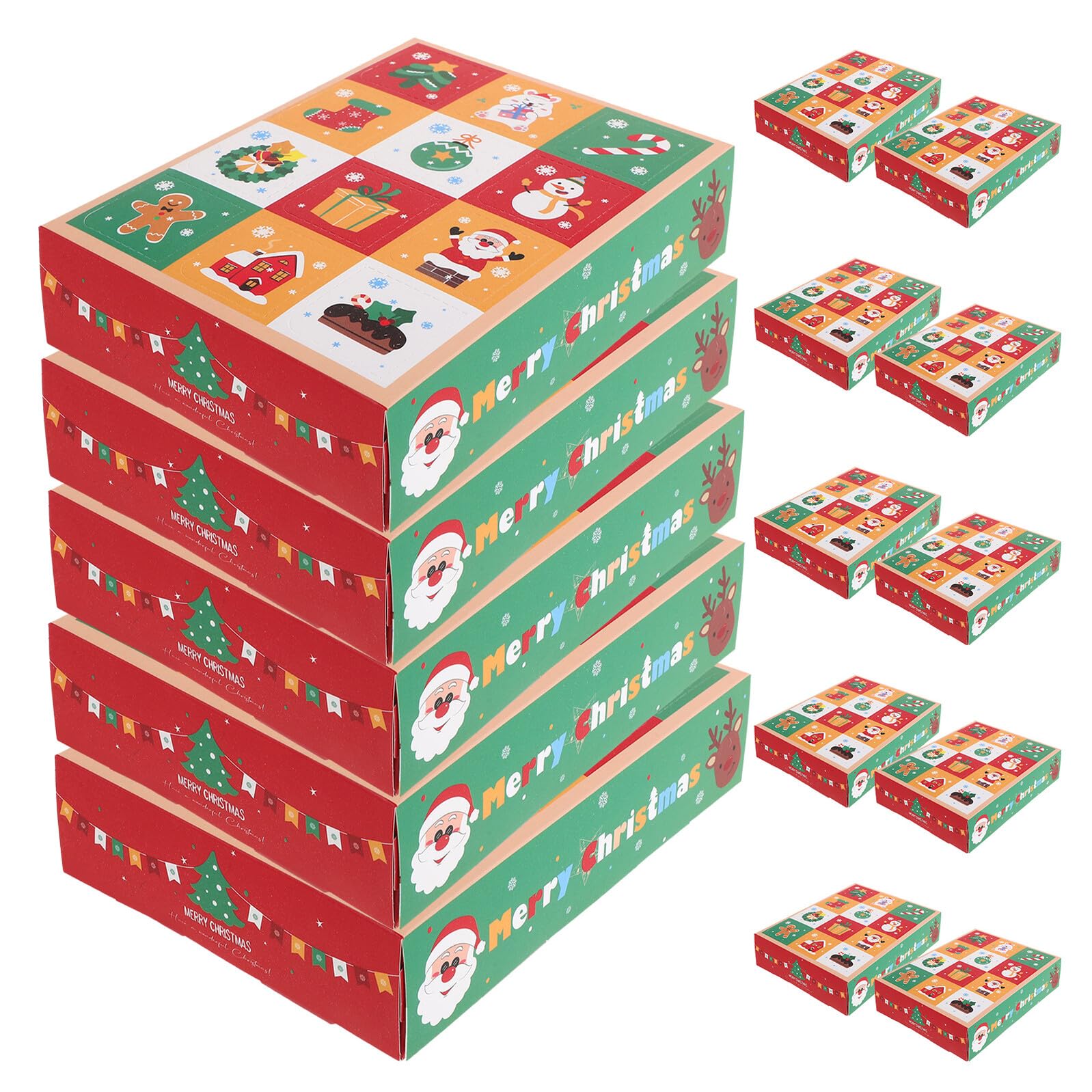 PENIKOKO 15 DIY Boxen Weihnachtsgeschenke Süßigkeitenboxen Gastgeschenke Leere Weihnachtsgeschenkbehälter Papier Süßigkeitenbehälter Befüllbare Countdown Süßigkeitenboxen