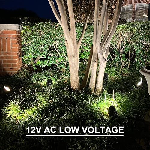 Miniatura 7 de GOODSMANN Paquete de 8 luces de paisaje de bajo voltaje, reflectores de paisaje de 3 W LED de 200 lúmenes con bombilla reemplazable de 12 V CA con