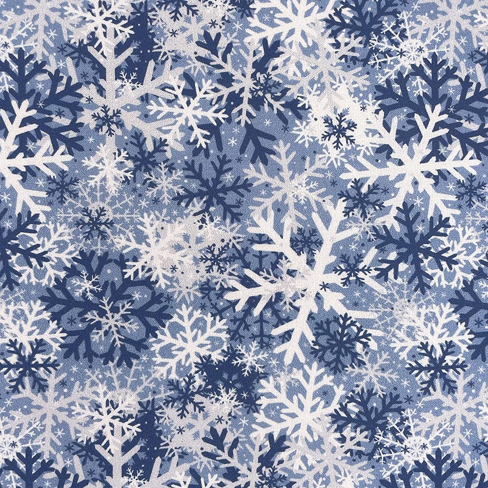 Discover Lifestyle & Fashion Fabrics Camo Snowflake Blue 100% Cotton Christmas Xmas Crafty Prints For Children Kids Crafts Quilting Fabric Material | 55" - 140 Cm Wide (Per Metre, )