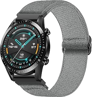 سوار ساعة نايلون بديل بتصميم حلقي ملتف قابل للتعديل ومرن مقاس 22 ملم لساعة جالاكسي 3 45 ملم/ جالاكسي 46 ملم / جي تي 2 46 ملم، مناسب لساعة جي تي 2 برو 46 ملم/جير S3 من موبيليك