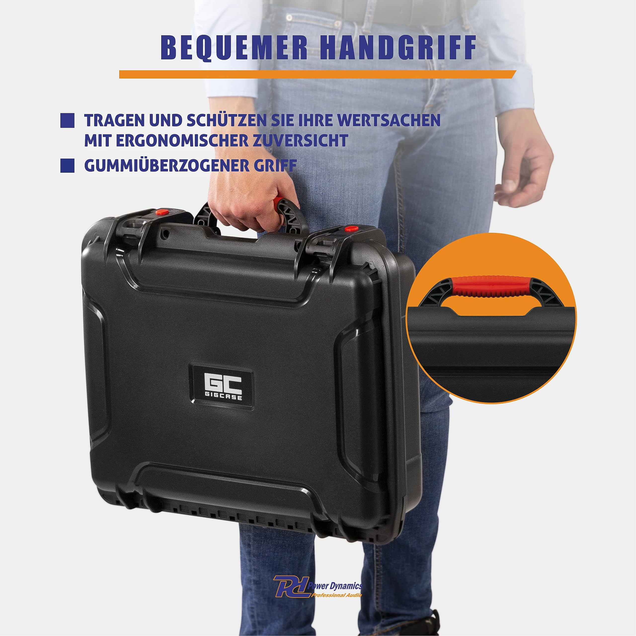 Power Dynamics GIGCase70R, Universal Hard Case Kamera Koffer Schaumstoff, DJ Koffer, Foto Koffer, Schutzkoffer, DJ Universalkoffer, Wasserdichter Koffer, Transportkoffer mit Schaumstoff, Schwarz