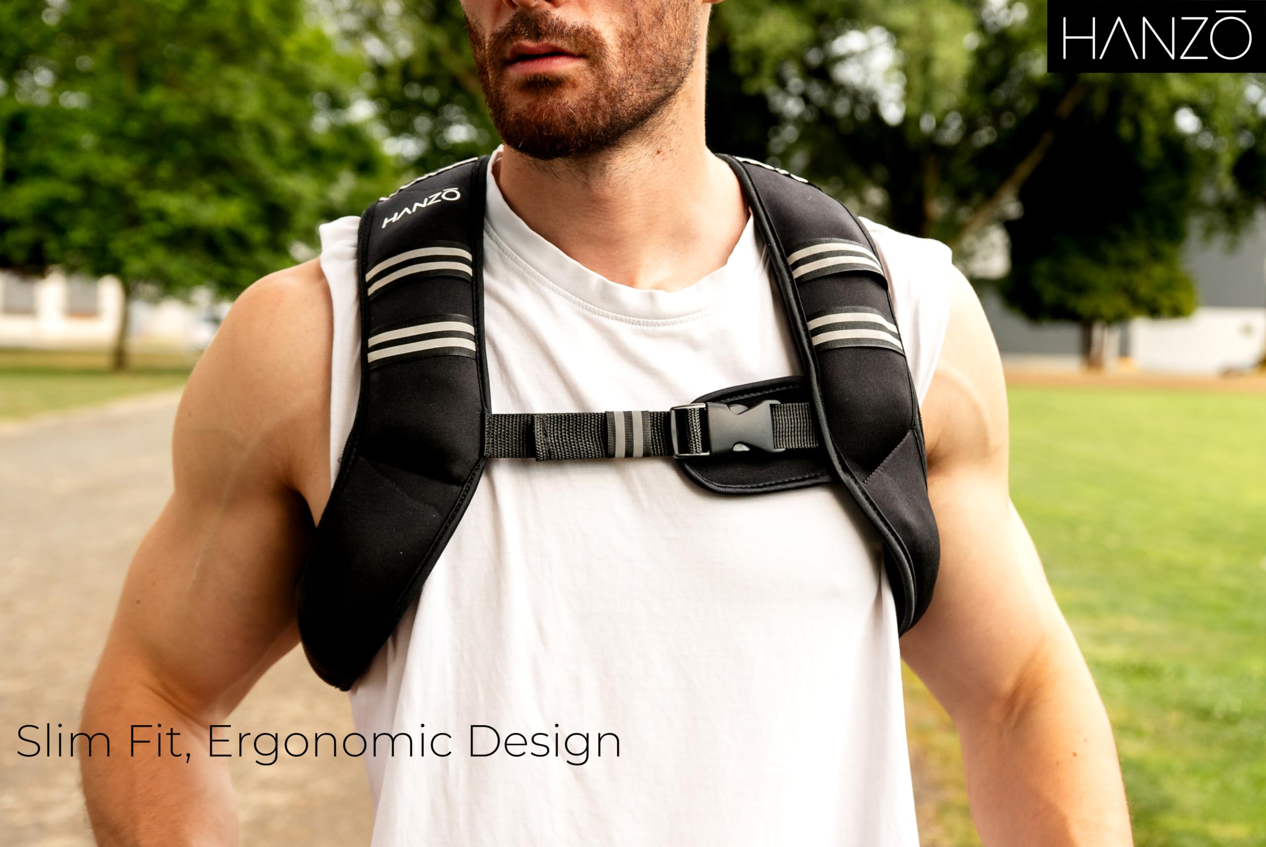 HANZO - Verstellbare Gewichtsweste für Laufen, Workout, Fitness, Training, Wandern, Workout, Laufweste mit einfachem Waschen