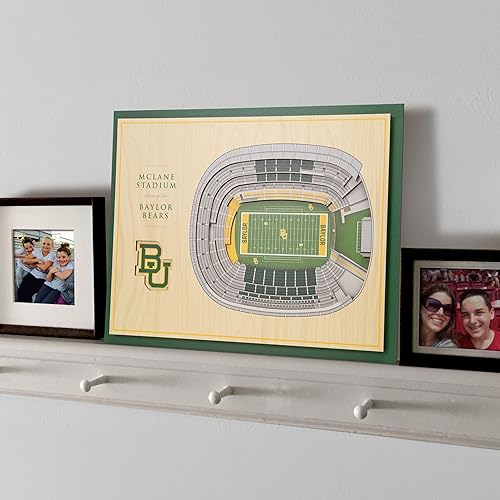 Miniatura 2 de YouTheFan NCAA Baylor Bears - Arte de pared 3D StadiumView de 5 capas - McLane Stadium