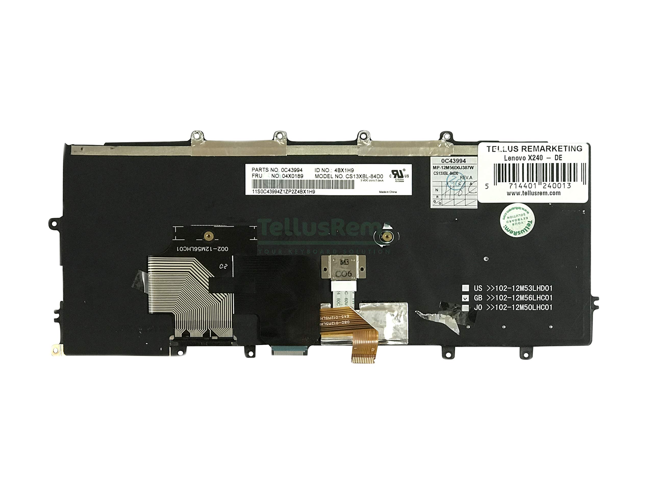 Teclado de respuesto Alemán retroiluminado para Lenovo Thinkpad X230s X240 X240S X240I X250 X260 X270