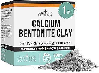 Calcium Bentonite Healing Powder - Pure Organic Pharmaceutical Powder, Better Than Food Grade Detox Mask for Face, Body and Hair, Indoor Natural Mud Masks, Deep Pore
