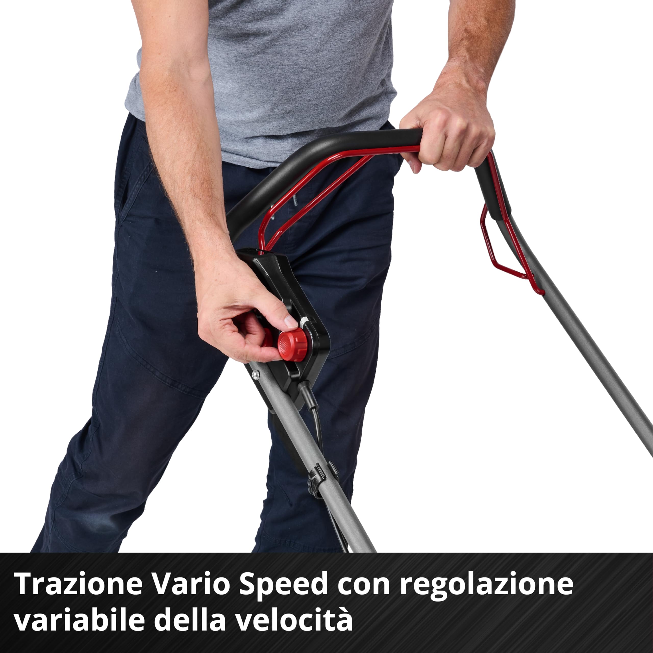 Einhell tosaerba GC-CM 36/46 S Li BL Kit Power X-Change (36 V, larghezza di taglio 46 cm, fino a 500 m², Brushless, ruota motrice, cesto da 50 litri, incl. 2 batt. da 4,0 Ah + 1 Twincharger)
