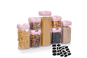 Cheer Collection Premium Pink Kitchen Canisters Set