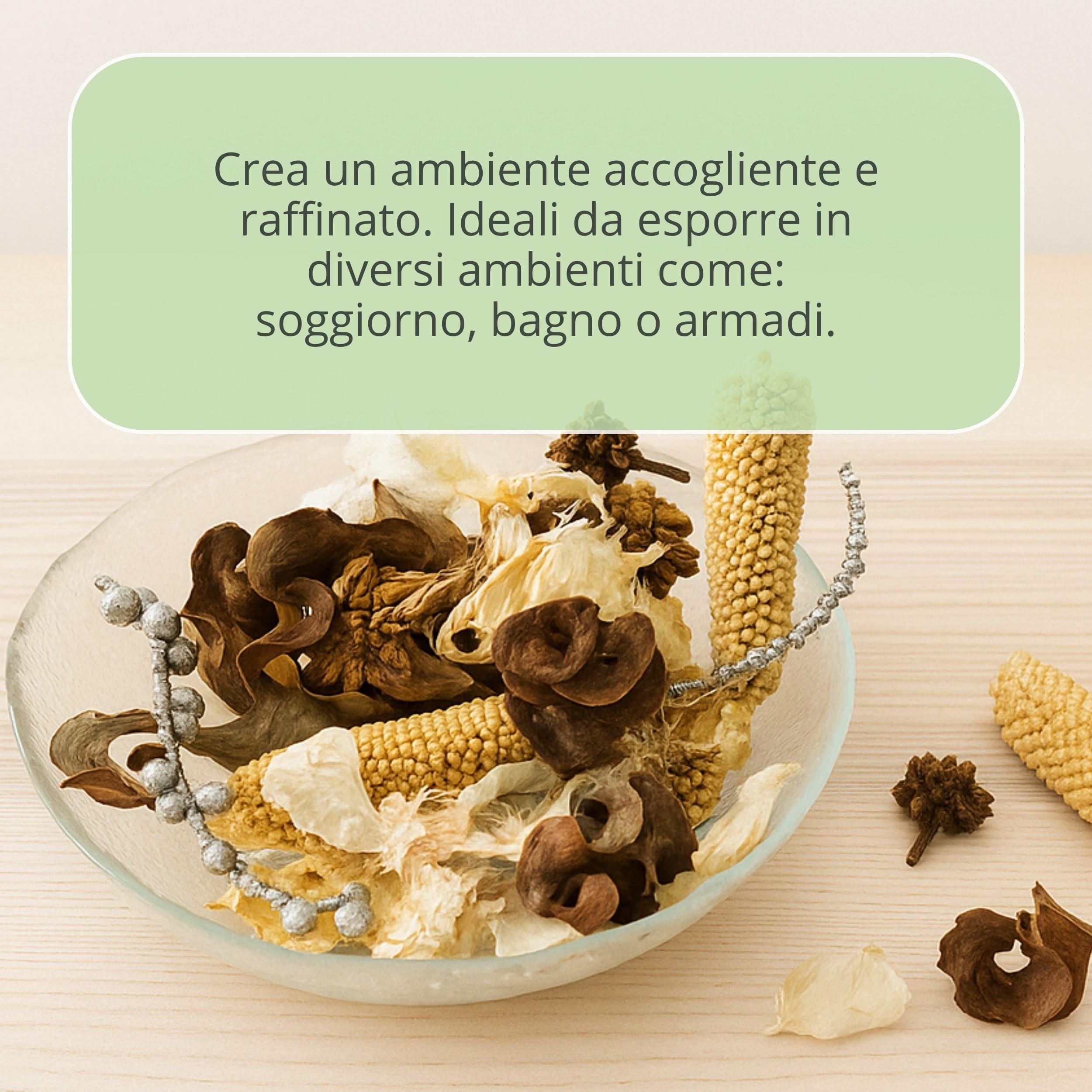 BRESEGHELLO - Pot Pourri DIAMANTE per Profumazione Casa 200 g - Pot Pourri con Fiori Secchi Profumati Fragranza Dave