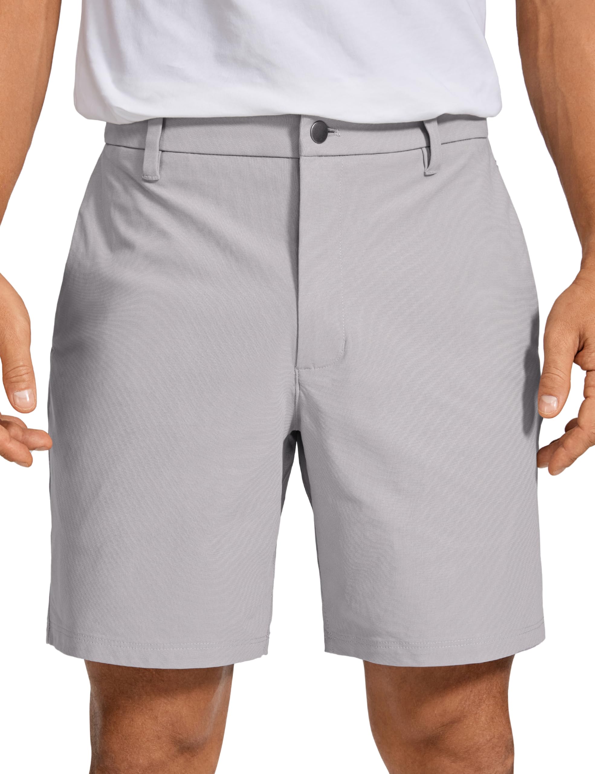 CRZ YOGA Men's All Day Comfy Golf Shorts - 7"/9" Stretch Lightweight Flat Front for Casual Work with Pockets