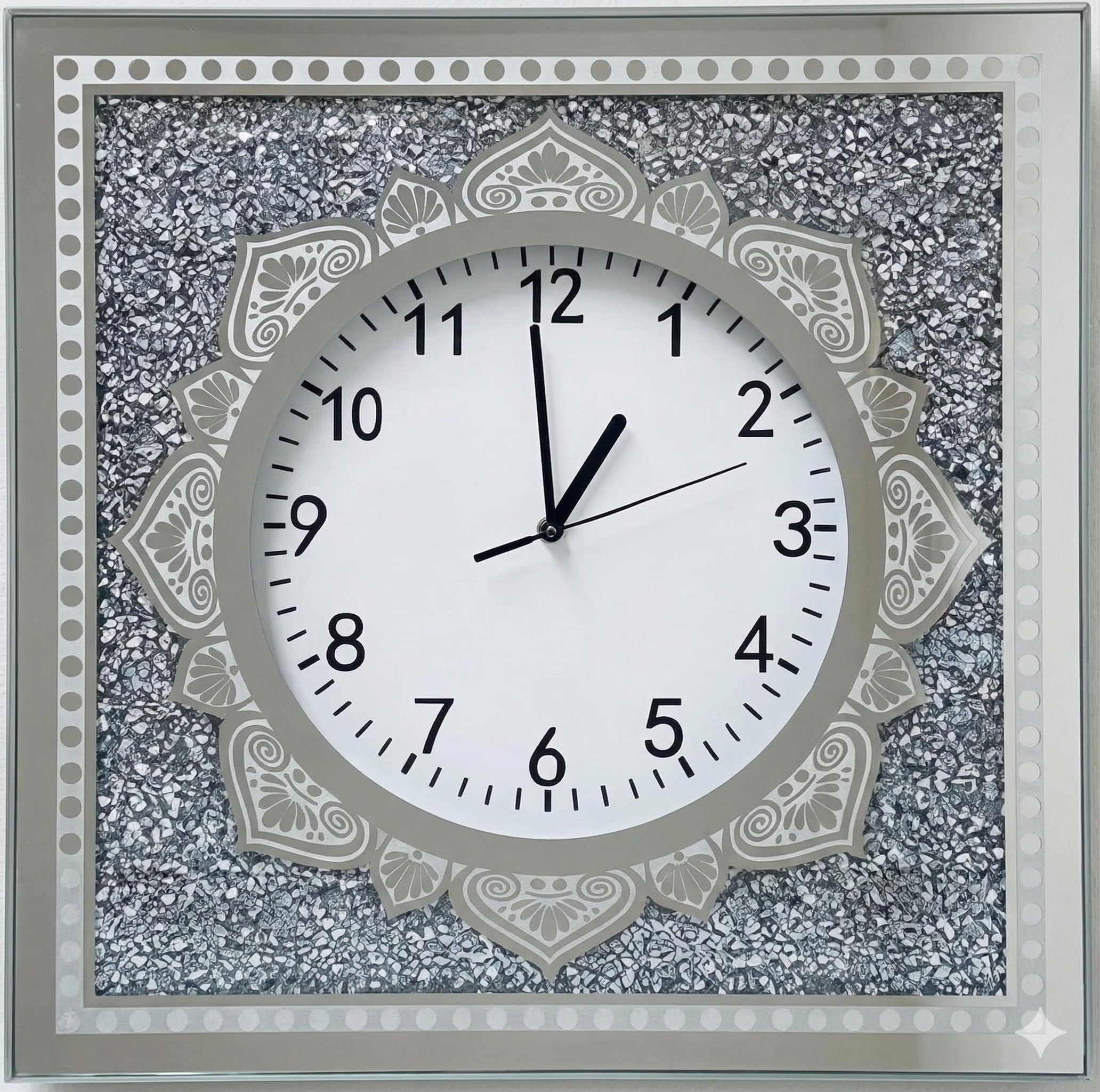 Horloge murale carrée mandala ICE Armor idée cadeau unique