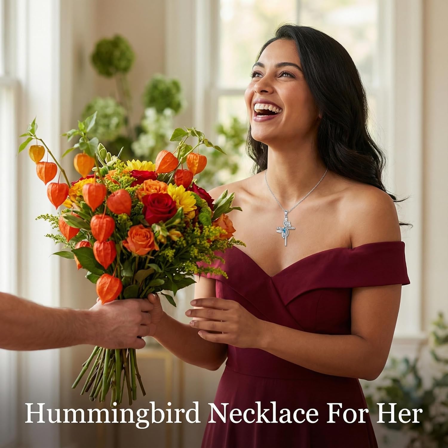 Cross Necklace Sterling Silver Cross Pendant Turquoise/Moonstone/Moss Agate/Larimar Jewelry Gift for Women