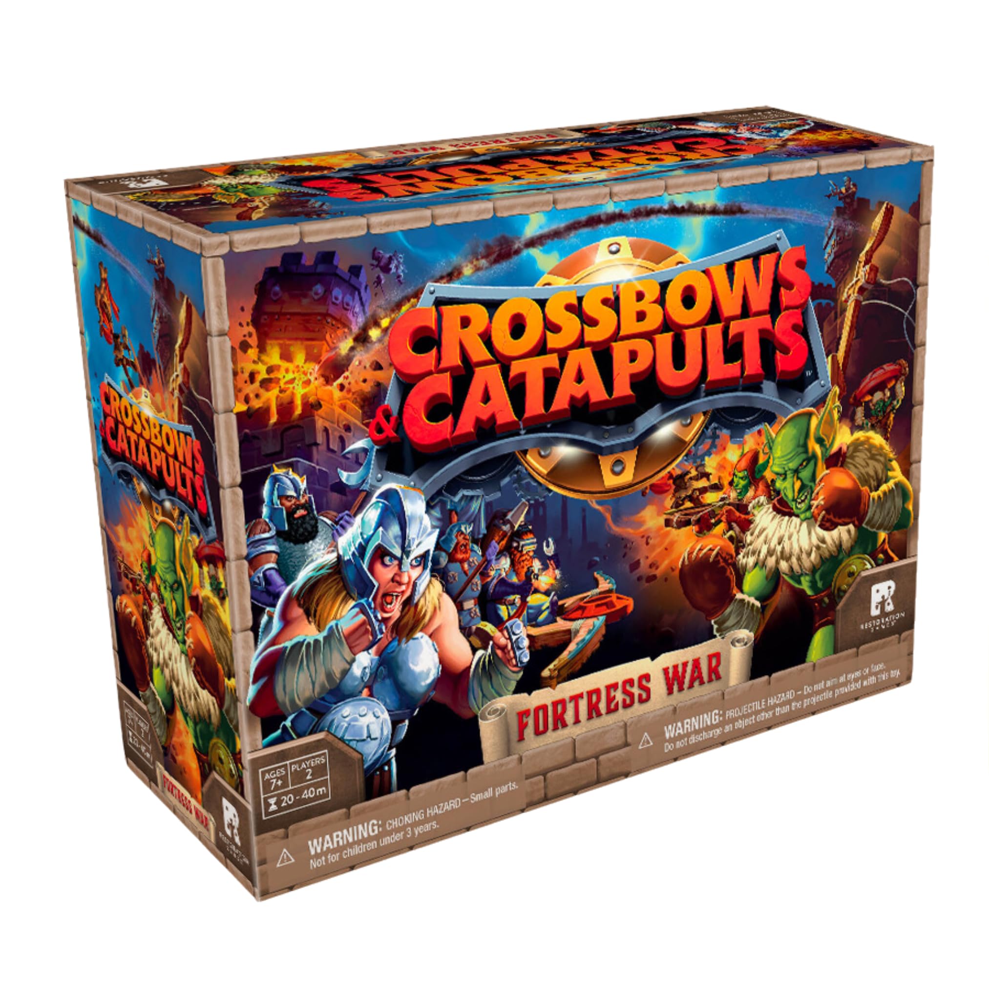 Restoration Games Crossbows & Catapults Fortress War - Strategy Tabletop Game - for 2 Players and Ages 10+