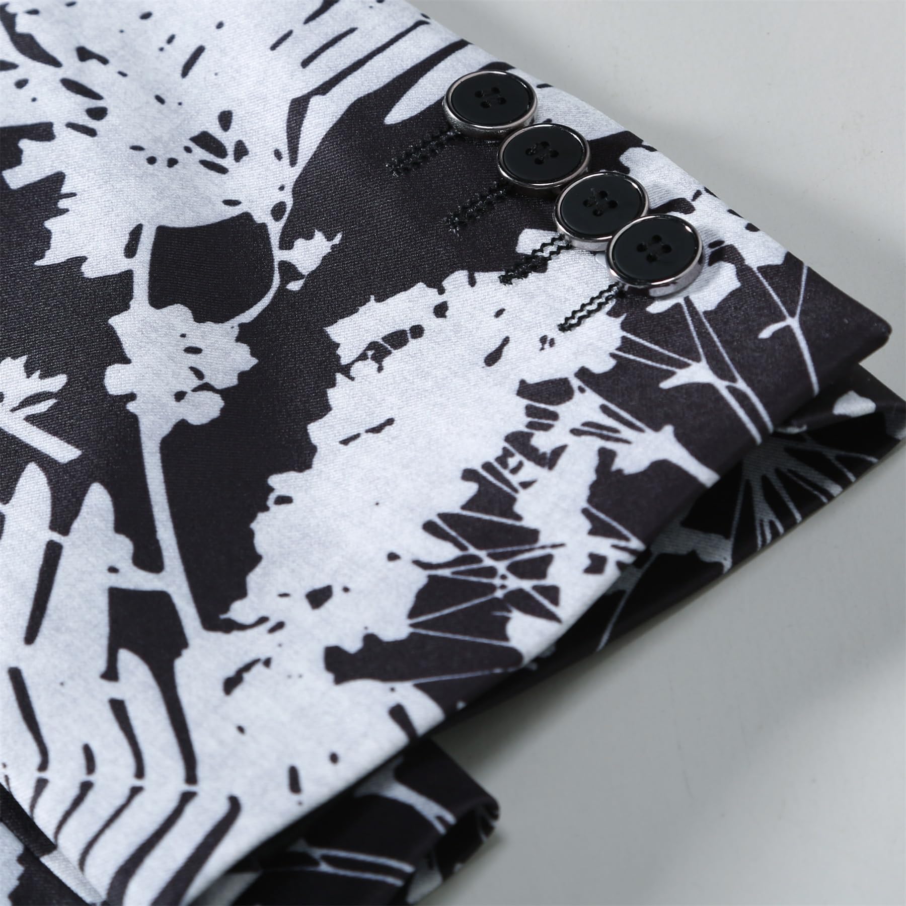 YFFUSHI Sakko - Chaqueta de esmoquin para hombre, diseño floral, 1 botón, diseño floral
