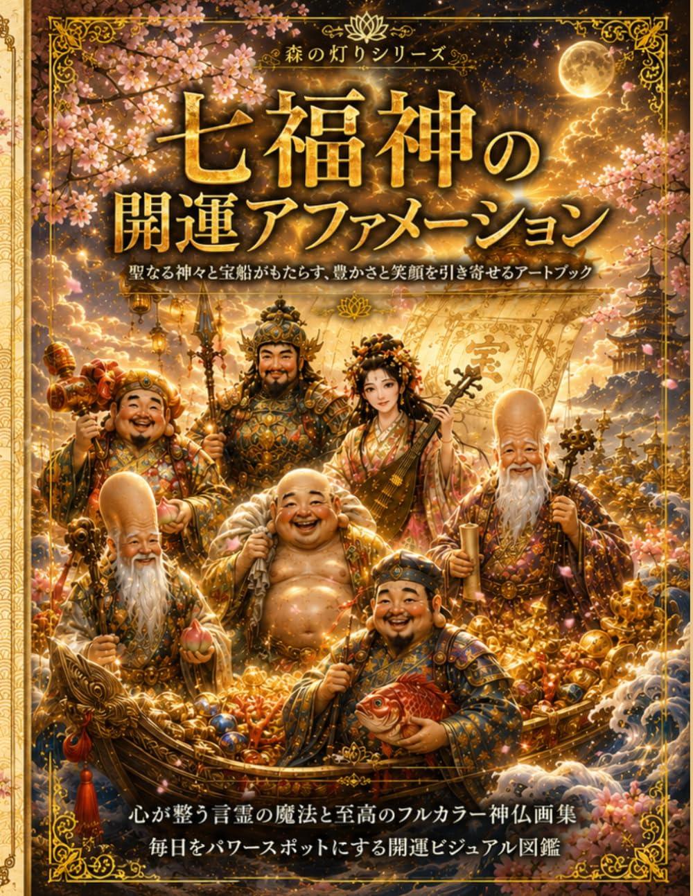 七福神の開運アファメーション：聖なる神々と宝船がもたらす、豊かさと笑顔を引き寄せるアートブック: 心が整う言霊の魔法と至高のフルカラー神仏画集 毎日をパワースポットにする開運ビジュアル図鑑 (森の灯りシリーズ)