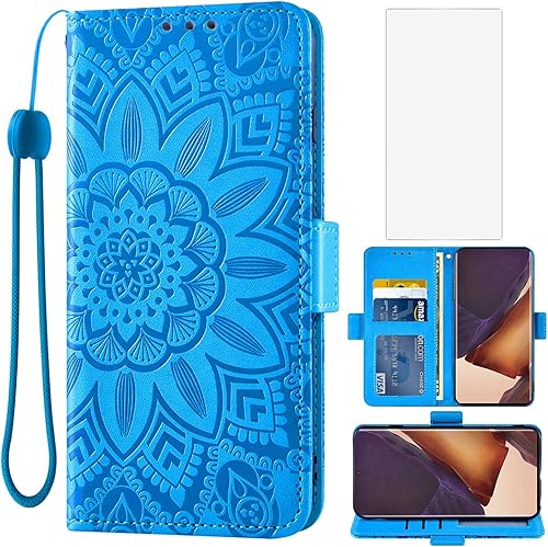 Miniatura 1 de Funda para teléfono Samsung Galaxy Note 20 Ultra Glaxay Note20 Plus 5G con protector de pantalla de vidrio templado y cartera, tarjetero para