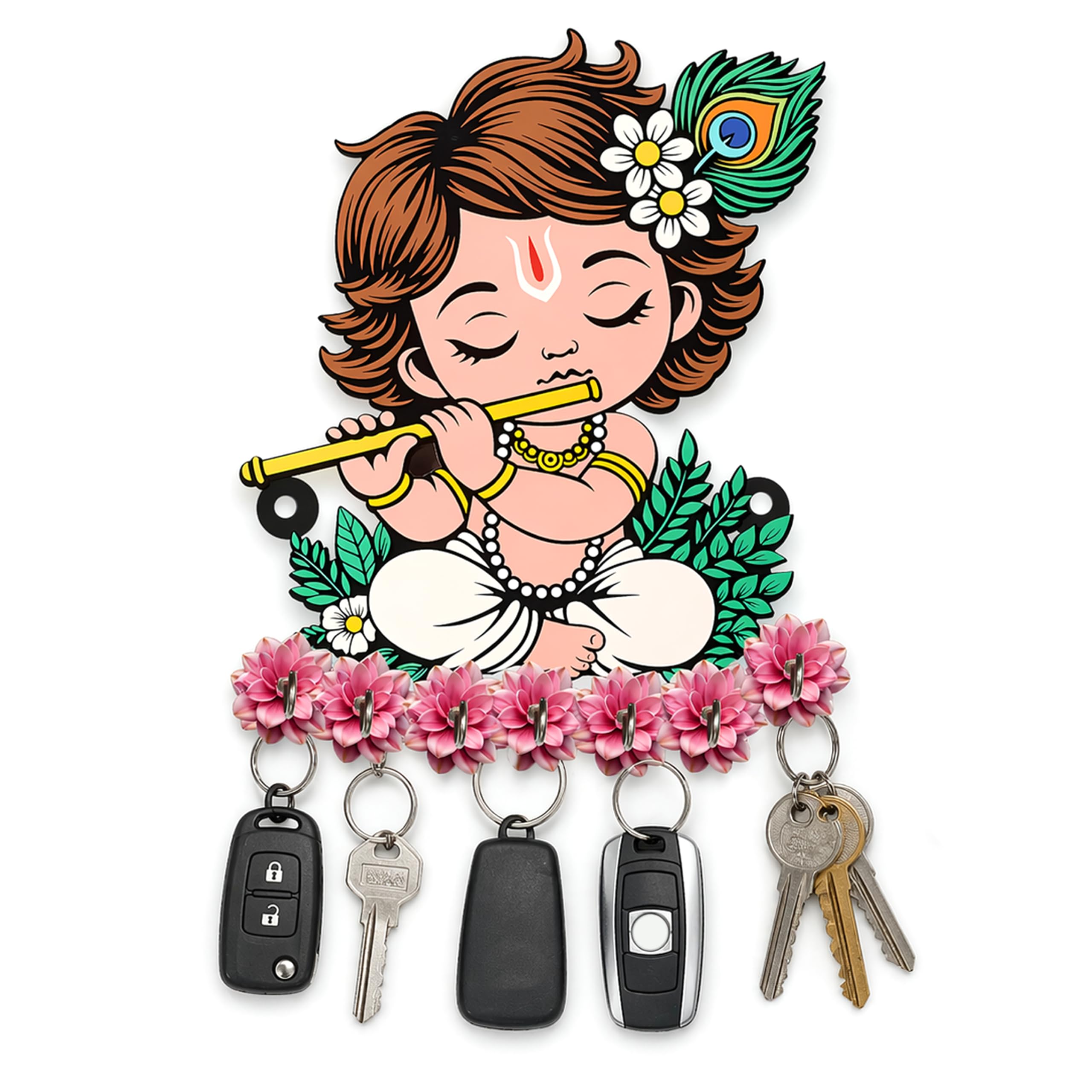 Match Made Premium Wooden Key Holder for Home/Office Decor/Key Hanger for Wall Decor,Decorative Item for Home 9" Inches-image-47