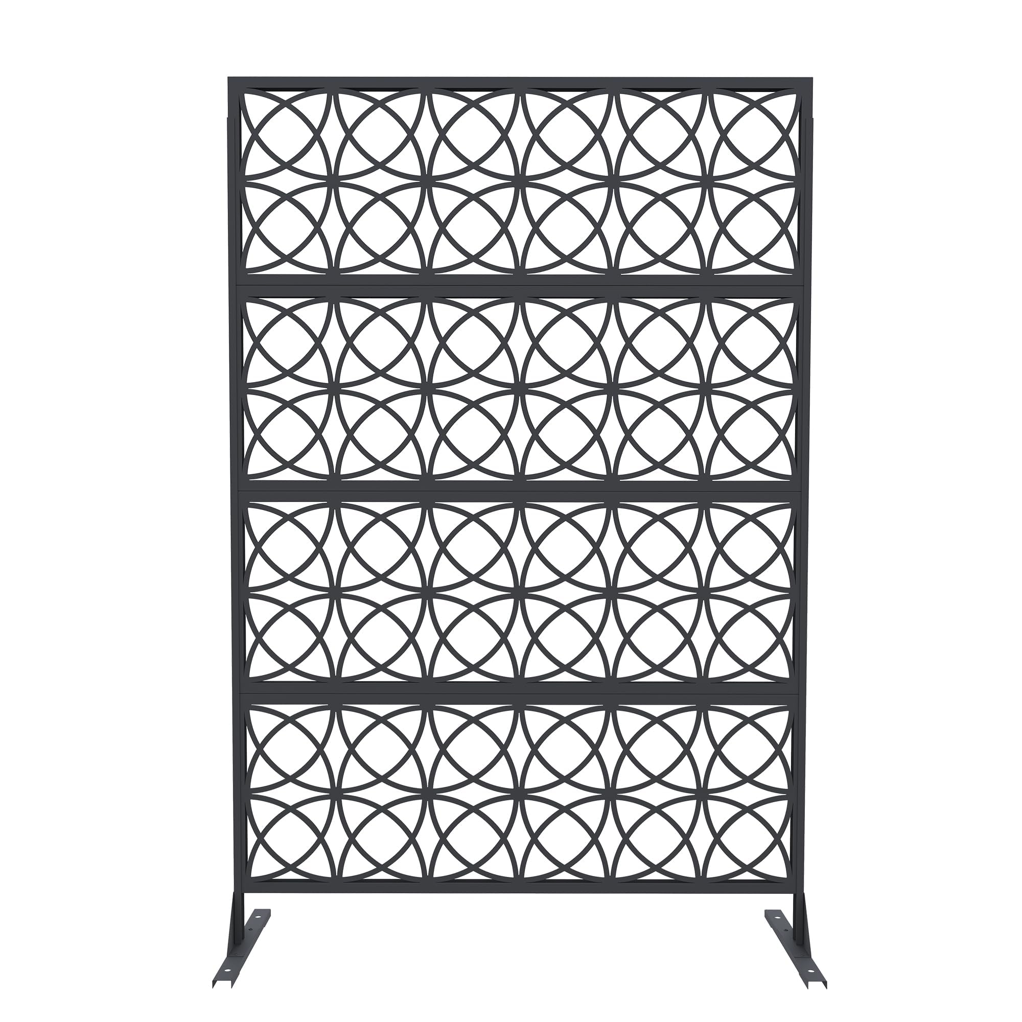 Decorative Privacy Screen with Stand, 180x117cm Freestanding Metal Outdoor Divider with Sturdy Freestanding Frame, Decorative Privacy Panel with Stylish & Durable Partition Screen for Balcony, Patio