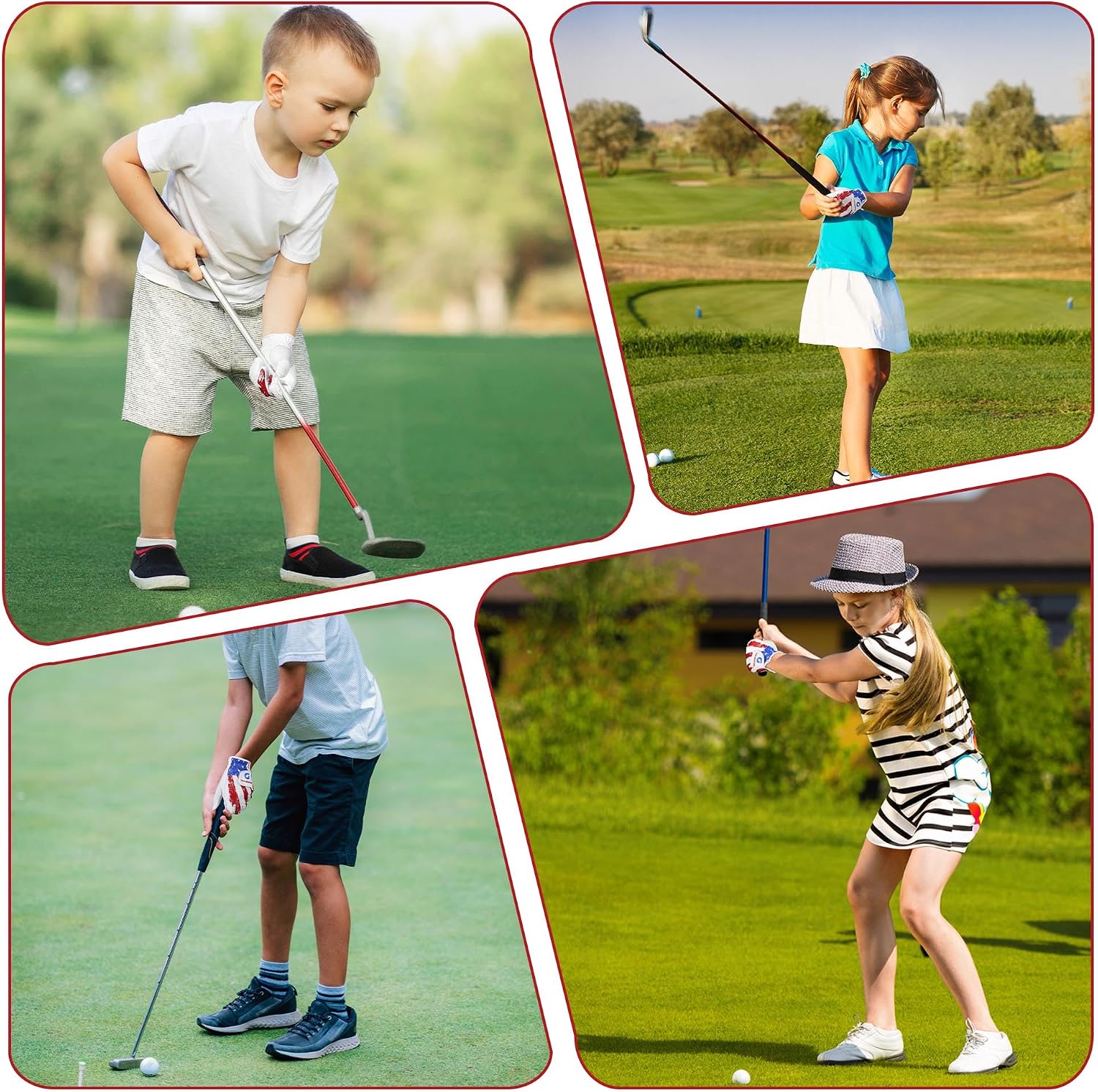 HANDLANDY Youth Golf Glove, Left Hand Kids Golf Gloves for Junior Toddler Boys Girls