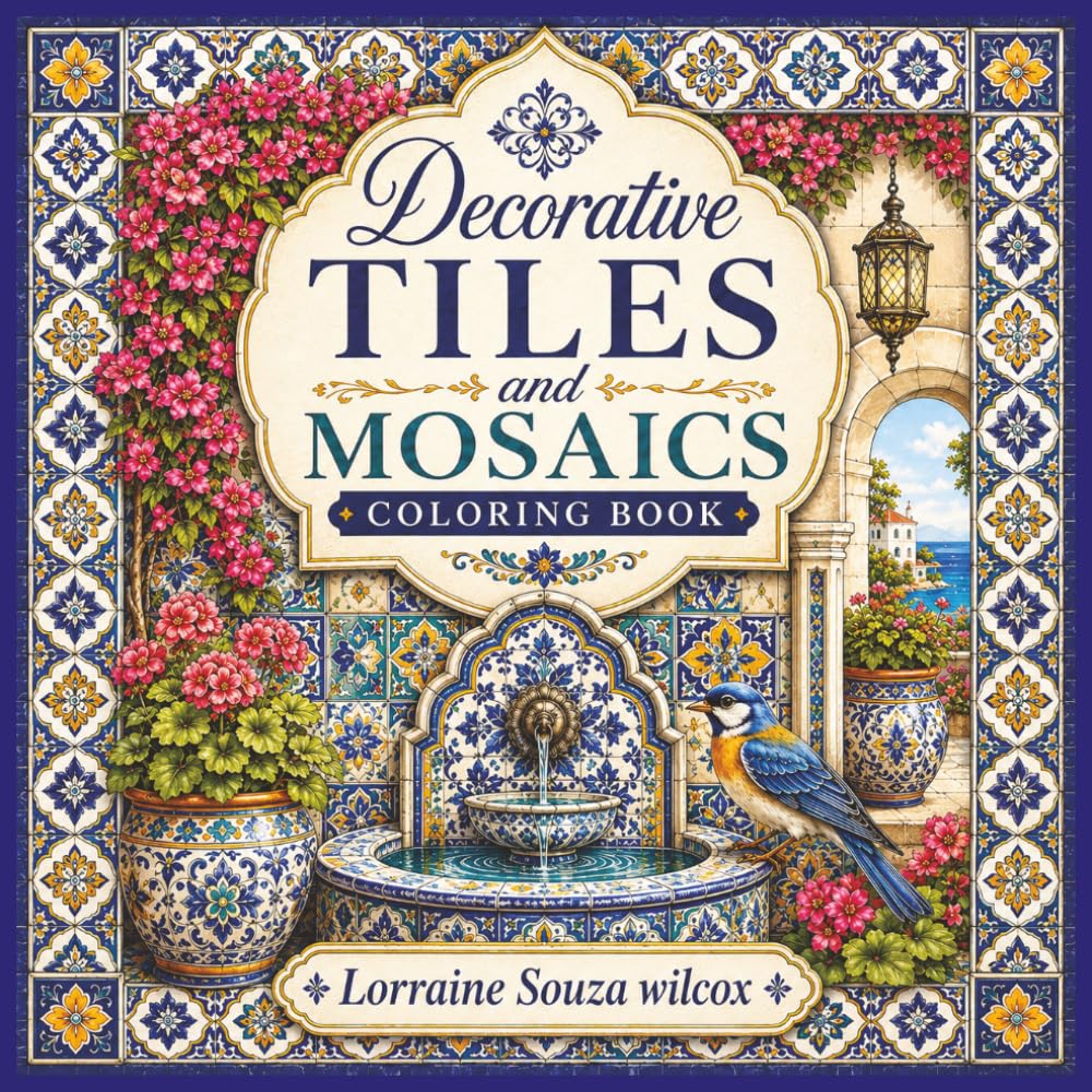 Decorative Tiles and Mosaics Coloring Book