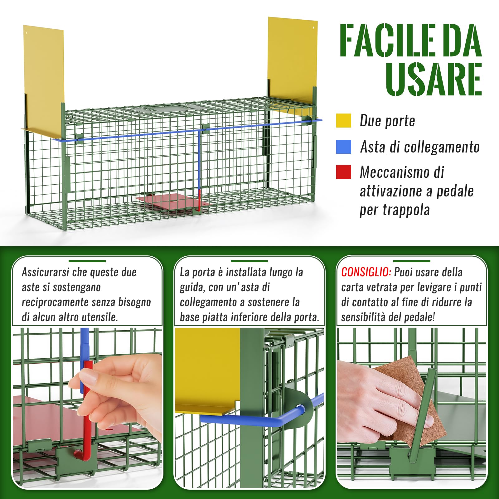 Trappola Vivente per Topi Gabbia per Topi 80cm
