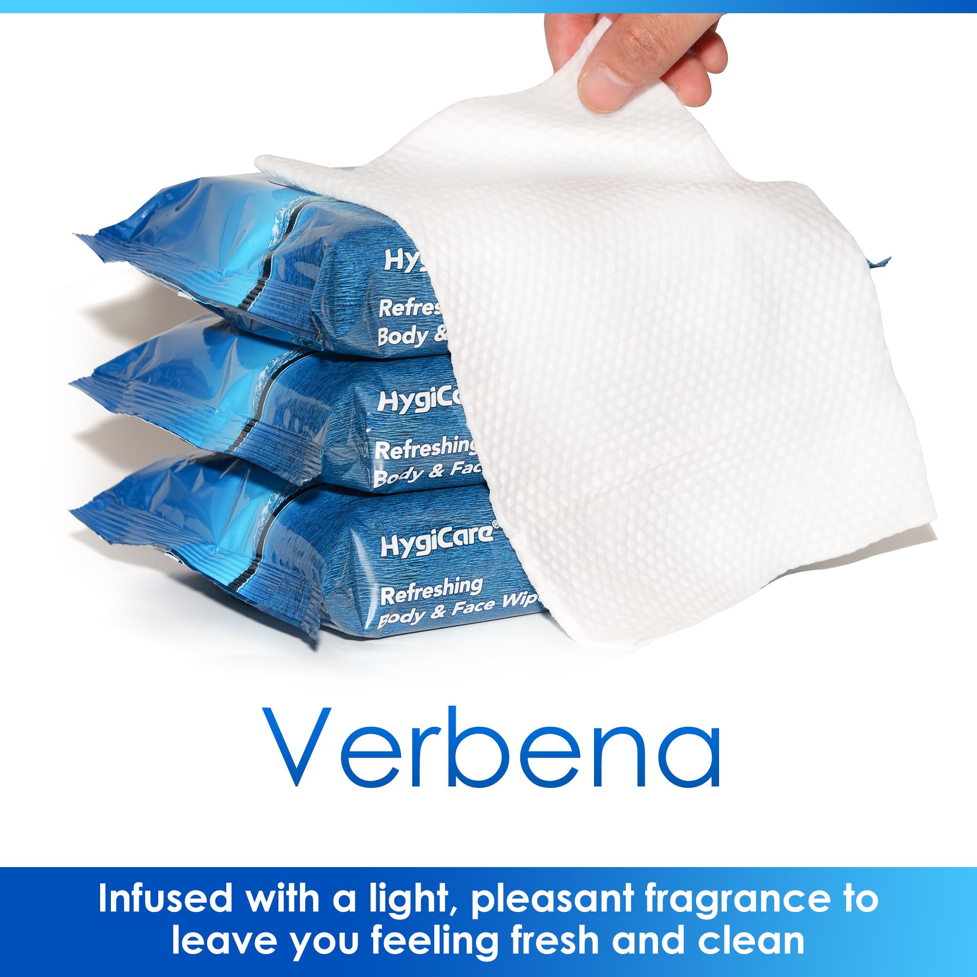 HygiCare Bamboo Body & Face Wipes for Adults Bathing No Rinse, Shower Wipes 60 Count, 12