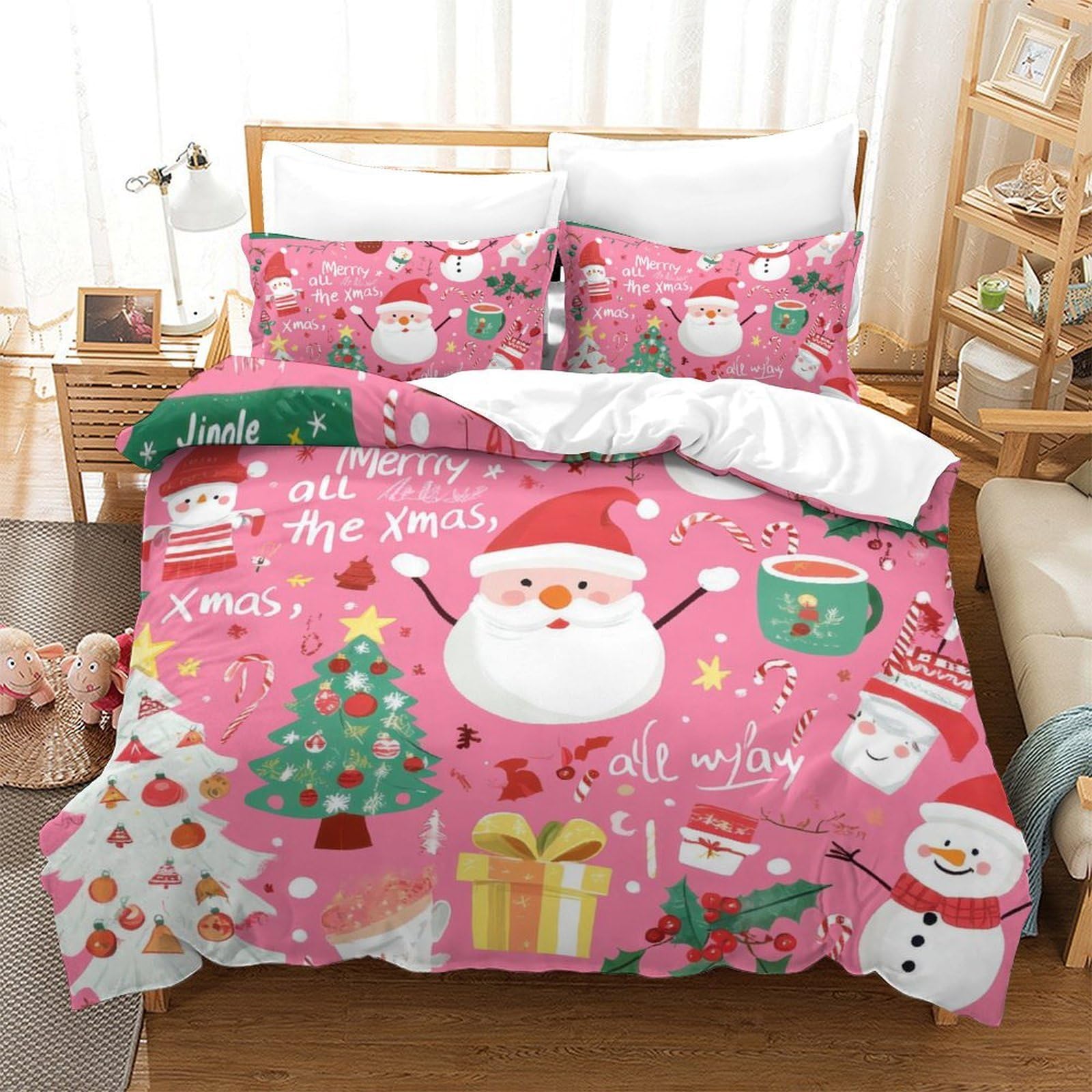 Housse de couette Noël 220x240cm pour transformer votre chambre en un cocon d'hiver chaleureux 3D