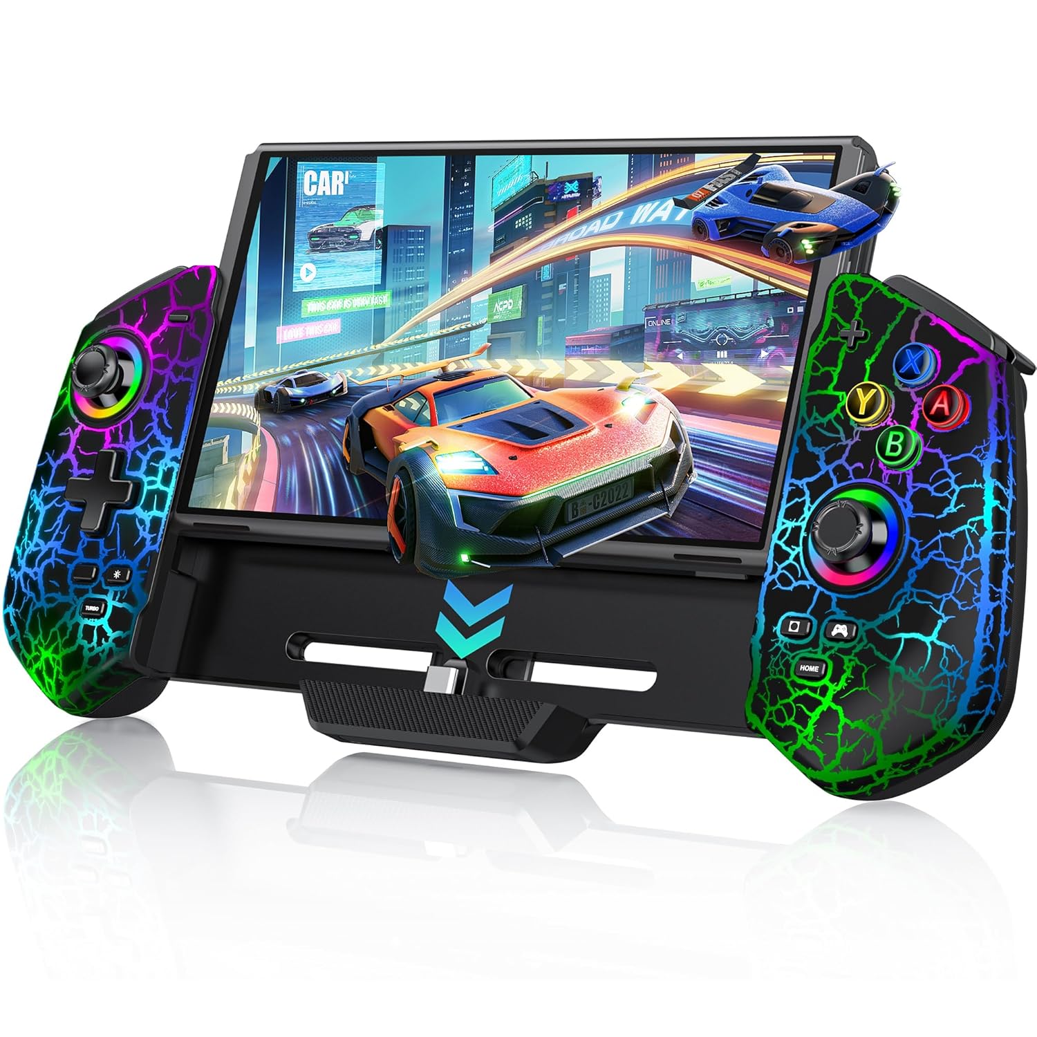 Switch Controller with Hall Joystick for Nintendo Switch/OLED, Wired Switch Pro Remote Controller with Turbo/4 Game Slot/Dual Motor, Handheld Joypad Replacement for Nintendo Switch Controller