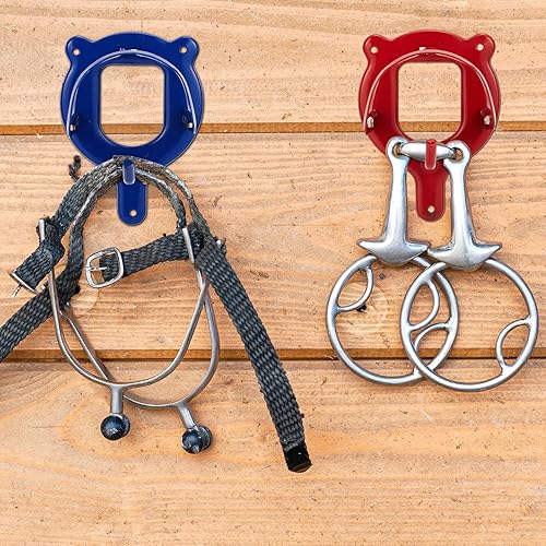 Miniatura 4 de Silkfly 70 ganchos para bridas de caballo, estante para bridas de caballo, almacenamiento de tachuelas de caballo, soporte de brida de metal,