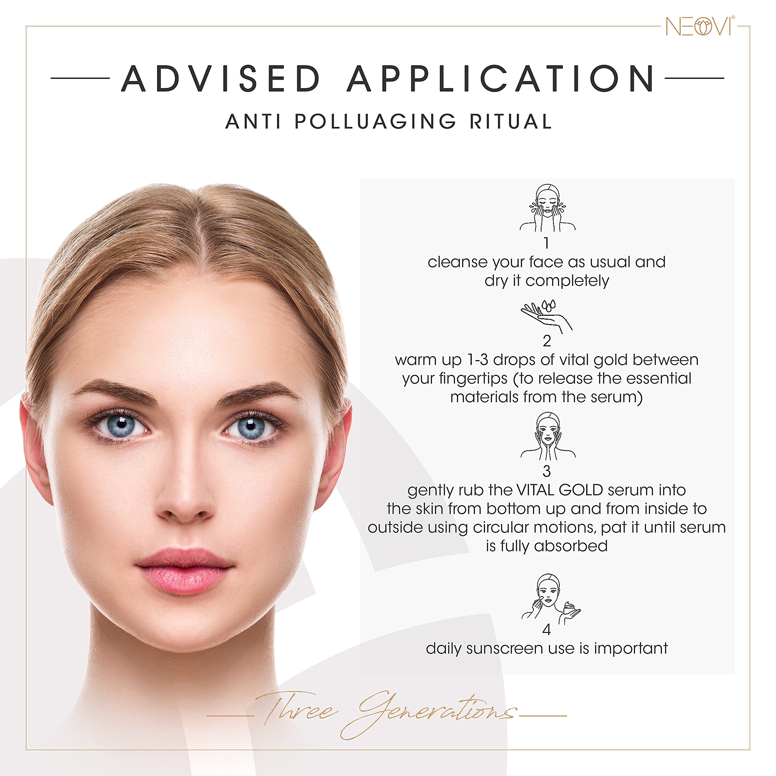 VITAL GOLD 50ml | Hyaluronsäure Serum mit 24K Gold | HYALURON Anti Aging & Anti Falten | Vitamin A, B, C | Feuchtigkeitscreme | Derma Test sehr Gut