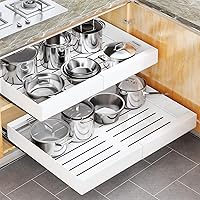 Vista 10 de Organizador de gabinete extraíble, expandible (12"-20") cajones deslizantes de servicio pesado fijados con película nano adhesiva para ollas