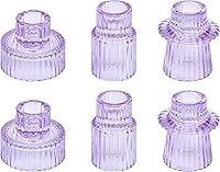 Vista 21 de Vixdonos Portavelas de cristal cónico para centros de mesa, decoración de boda y cena (3 piezas, ámbar)