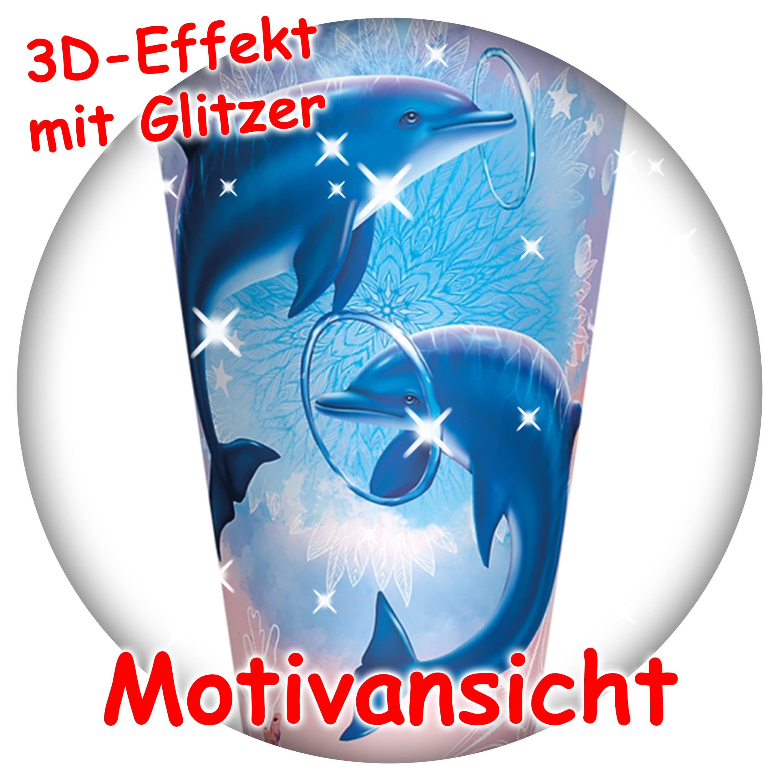 alles-meine.de GmbH mit Glitzer & Glimmer ! Schultüte - Delfine - Unterwasser 35-100 cm Größe wählbar mit Holzspitze inkl. komplette Füllung + Name + Bänder Schleife ..