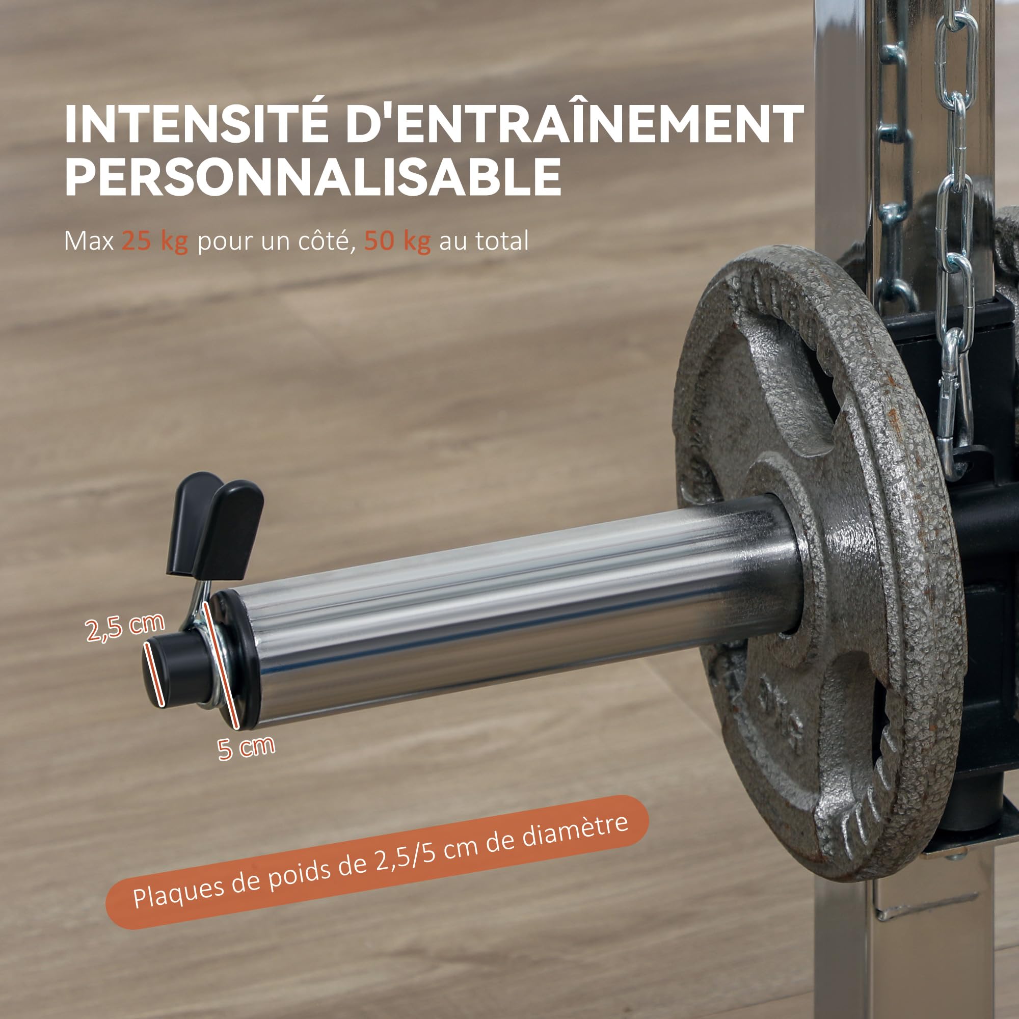 SPORTNOW Stazione di sollevamento pesi, stazione di trazione a cavo, con supporto per squat, bar, cavo Cross-Over, altezze regolabili struttura in acciaio, per allenamento domestico, nero