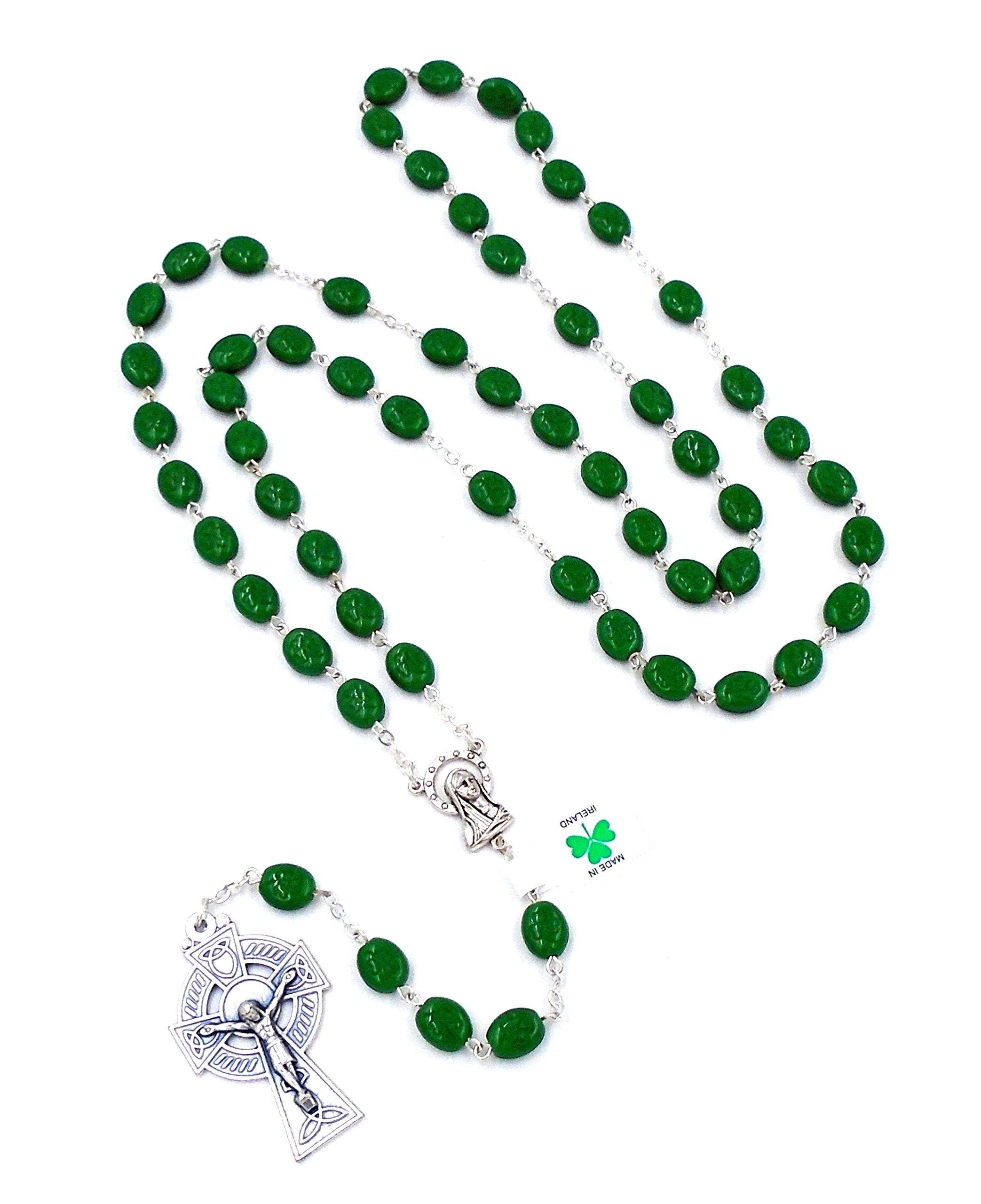 Irish Celtic Rosary with Shamrock Beads