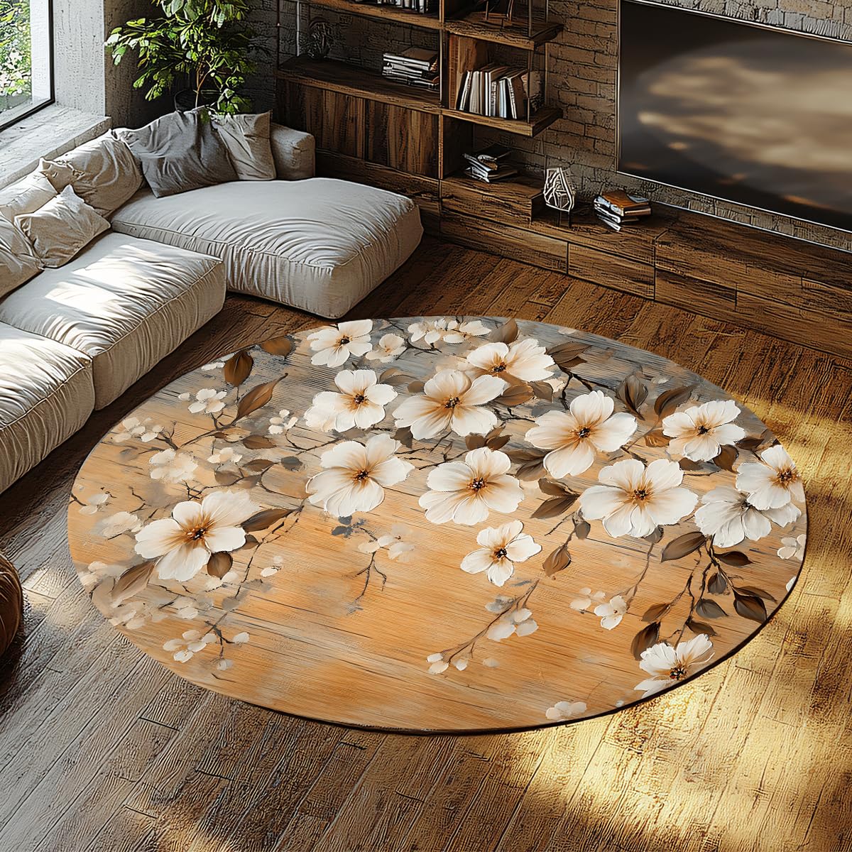 Tapis de dortoir rond résistant aux taches tapis facile d'entretien et anti-perte