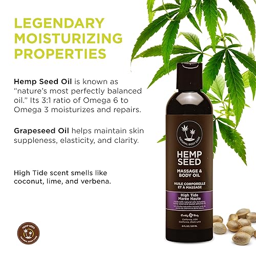 Miniatura 3 de Aceite corporal y de masaje de semillas de cáñamo, 8 onzas líquidas, aceite de masaje nutritivo e hidratante, aceite de semillas de cáñamo,