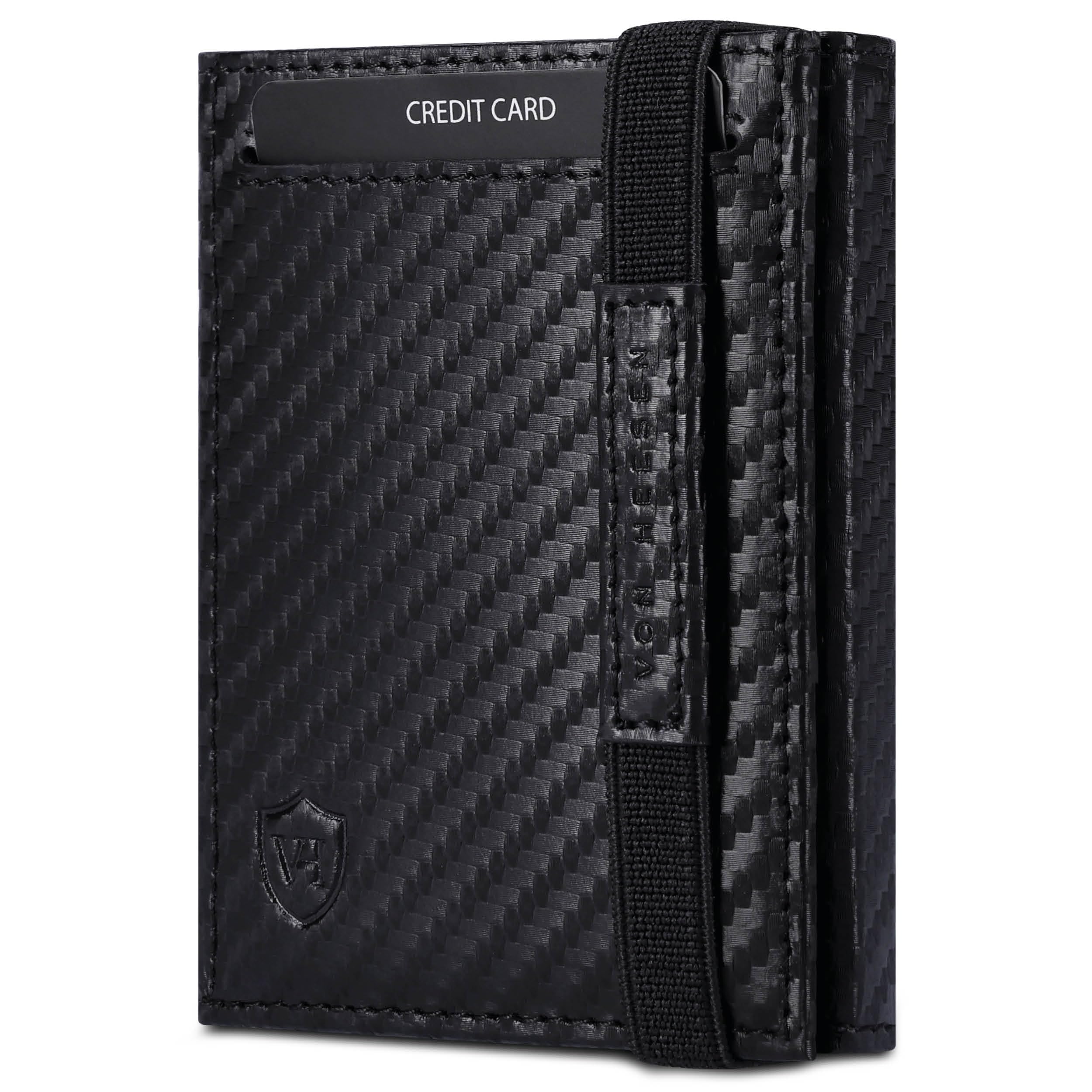 VON HEESEN Slim Wallet mit RFID-Schutz - Mini Geldbörse Herren & Damen klein - Kreditkartenetui Kartenetui - Geldbeutel Portmonee Portemonnaie