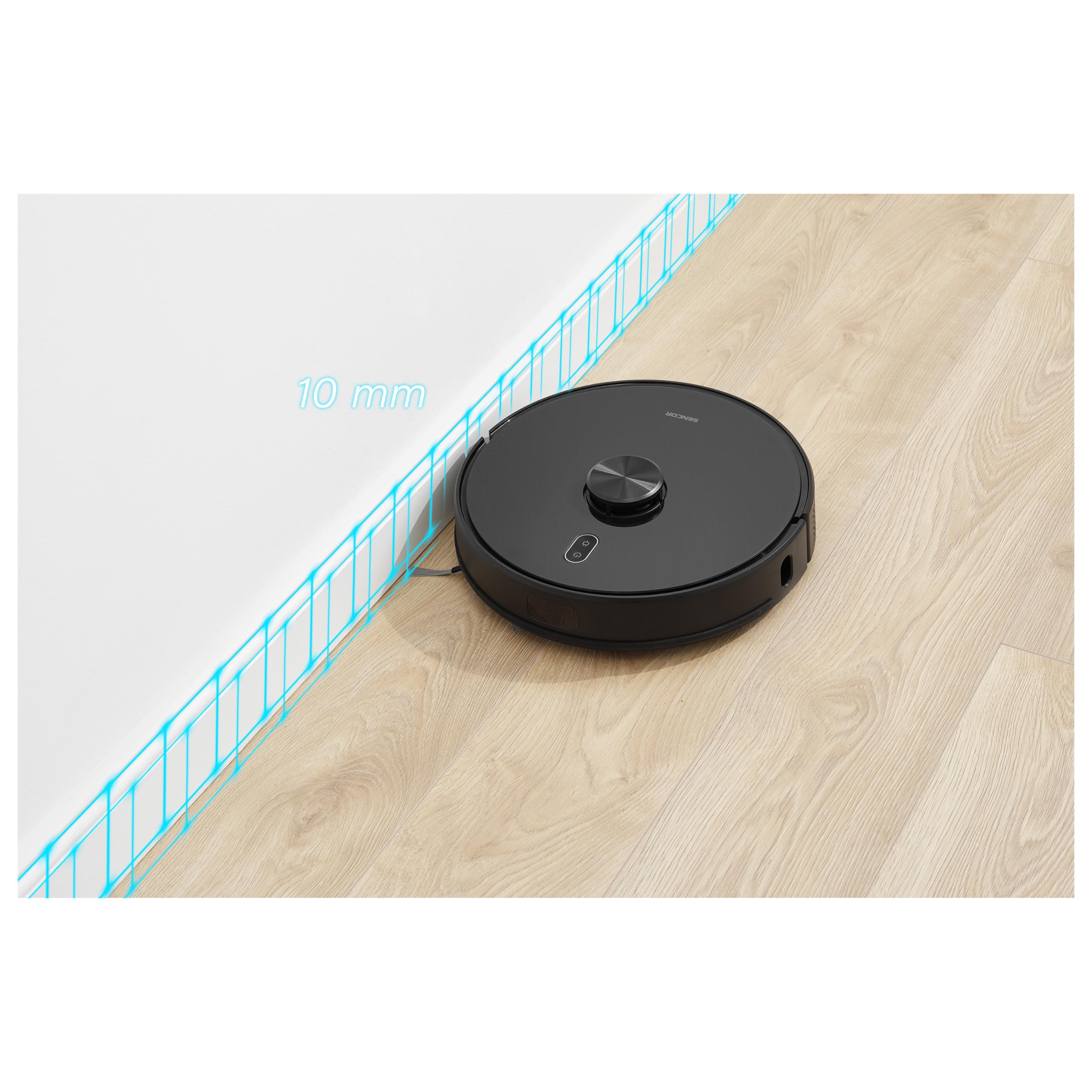 Sencor Robot Aspirapolvere Lavapavimenti SRV 9120BK - Navigazione Laser LiDAR, Ultra-Potente 3000Pa, Autonomia di 140 min, Controllo tramite App, Silenzioso, Ideale per Peli Animali e Tappeti